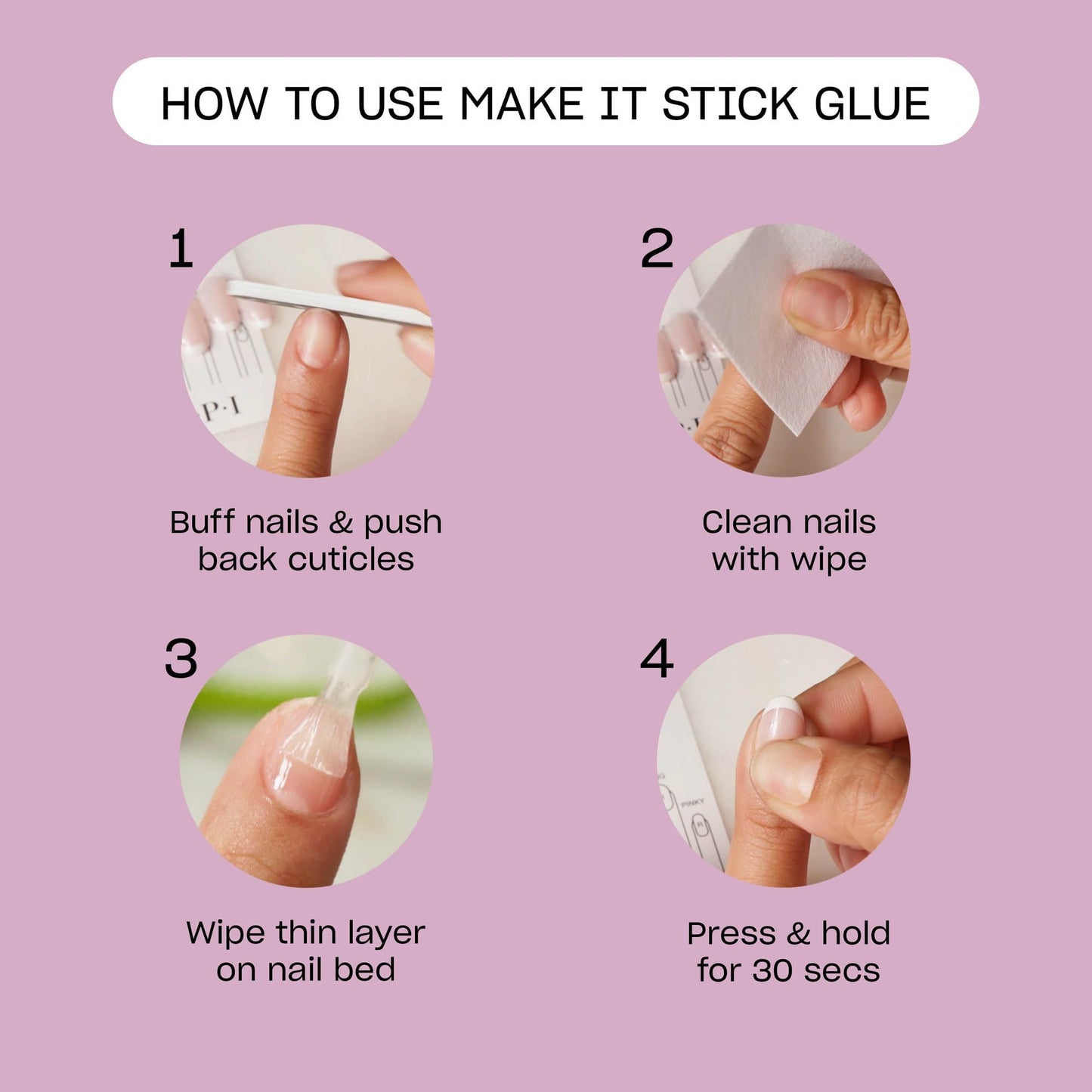 Plum OPI Make It Stick Nail Adhesive Glue | 0.5 Fl Oz - 15 mL