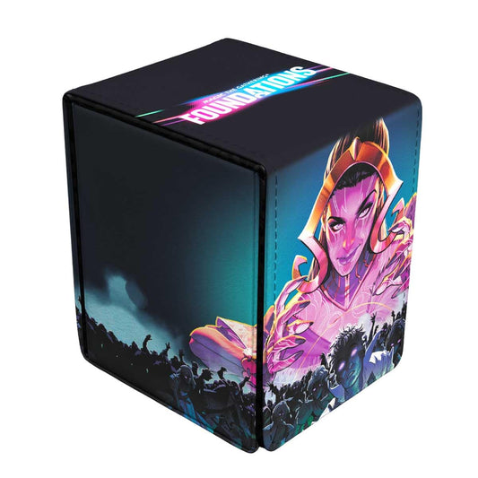 White Smoke Utlra PRO - Foundations Liliana Premium Alcove Flip Deck Box for Magic: The Gathering, MTG card storage solution, deck protection tournaments, premium collector’s edition deck box