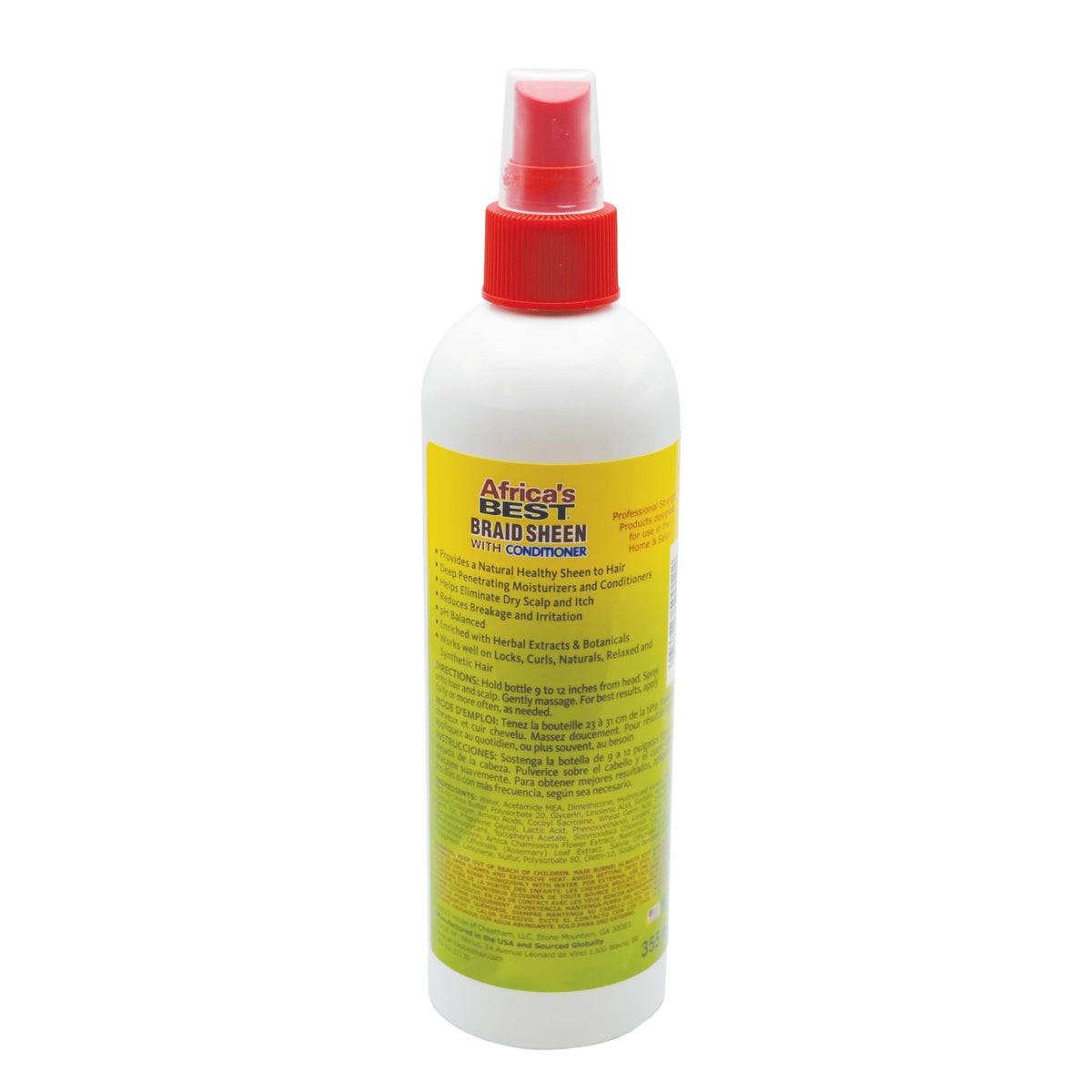 White Smoke Africa's Best Braid Sheen Spray With Conditioner, 12 Ounce, Green, 1-102-12-1243-01