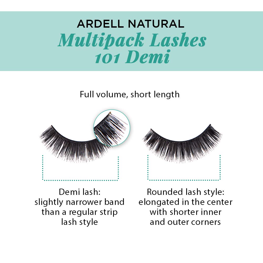 White Smoke Ardell Natural Lashes Multipack, Demi Wispies #101 - Black, Lightweight, Natural Looking False Eyelashes, 2 Pack