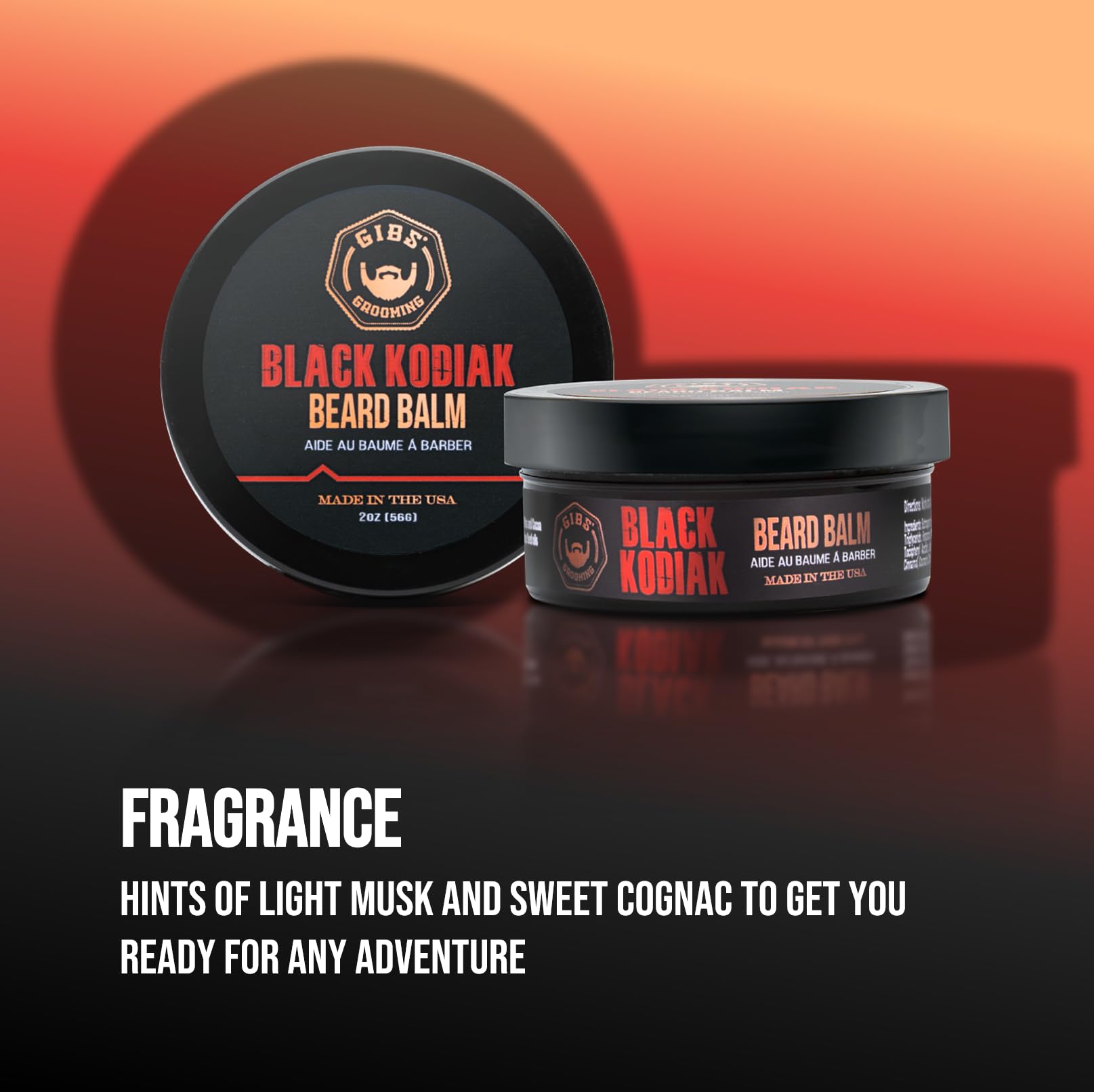 Black GIBS Grooming Black Kodiak Beard Balm Aid, 2 oz