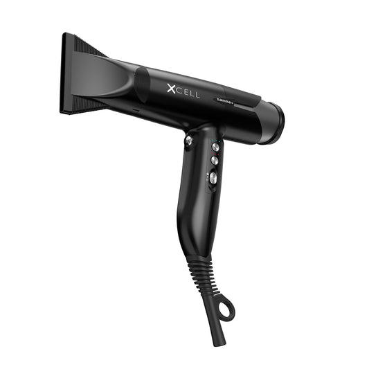 White Smoke GAMMA+ XCell Professional Ultra-Lightweight Hair Dryer Digital Motor Ionic Technology Whisper Quiet 12 Heat/Speeds (Matte Black)