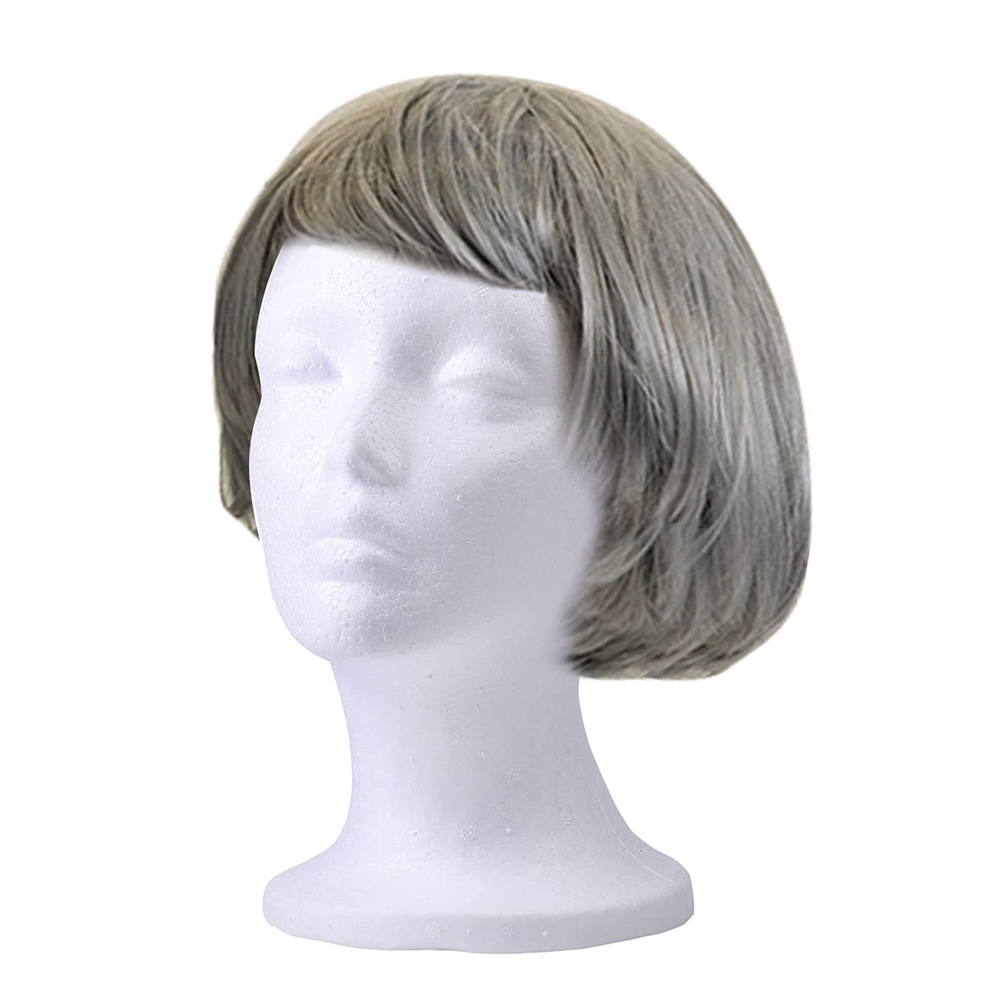 White Smoke Foraineam 3 Pieces Foam Mannequin Head Wig Head, Female Mannequin Wig Display Stand Holder, Cosmetics Model Head White Foam Heads for Glasses Mask Hat Headband Hairpieces and More