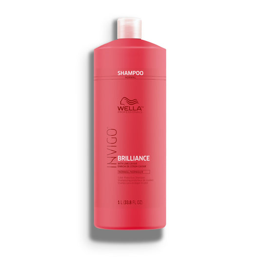 White Smoke Wella Professionals Invigo Brilliance Shampoo | For Fine/Normal Colored Hair | Intense Color Protection & Maintains Vibrancy | 33.8 Fl Oz | 1 L
