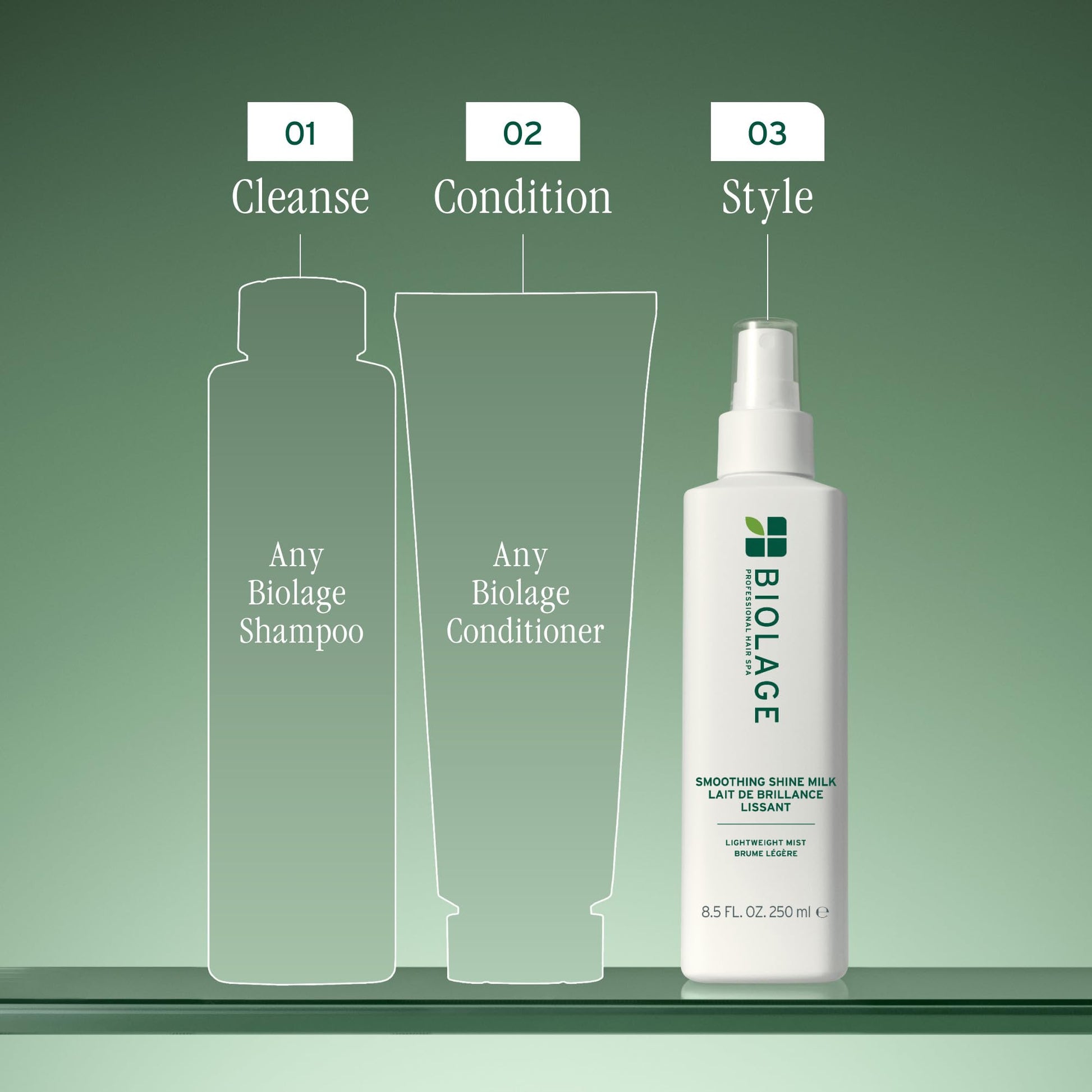 Dim Gray Biolage Smooth Shine Milk - Smoothing Leave-In Spray, Adds Shine, Reduces Frizz, Lightweight Hold, Styling Primer, Vegan & Paraben-Free