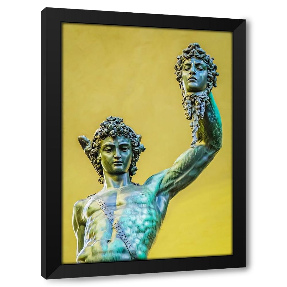 Dark Khaki ArtDirect Perseus, Florence, Italy. Statue by Cellini in Loggia dei Lanza of beheading of Medusa by Perseus. Custom Framed Art Print Giclee or Canvas Options with Various Sizes by McCallum, Murray