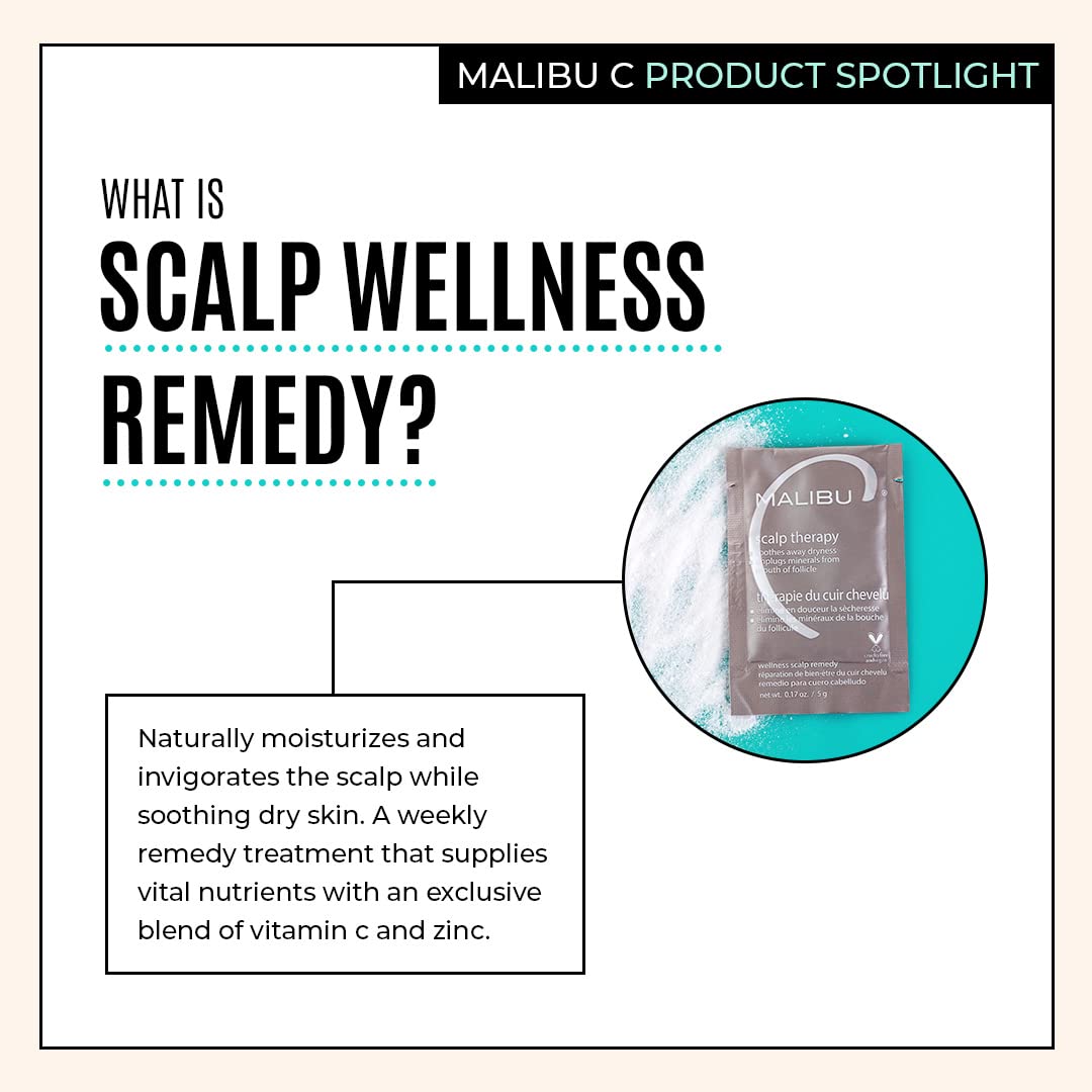 White Smoke Malibu C Mini Malibu Rehab Scalp Wellness - Contains 2 Hair Remedy Packets - Miineral & Oil Infused Deep Conditioner and Scalp Rejuvenating Hair Care
