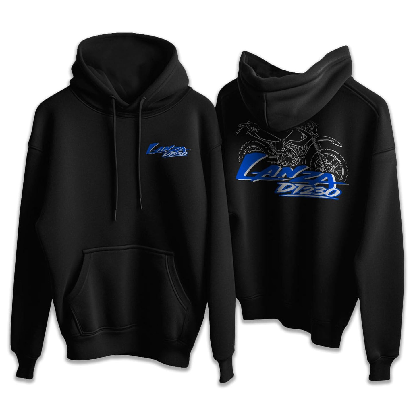 Black DT175 & DT180 & DT230 & DT250 Hoodie - Motorcycle Rider Sweatshirt for Men & Women, Biker Enthusiast Gift (US, Alpha, 5X-Large, Regular, Regular, Black - DT230 Lanza 1997-2000)