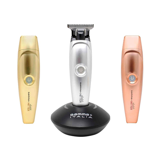 White Smoke GAMMA+ Absolute Hitter Professional Cordless Hair Trimmer, Modular Color Lids, 3 Guards, 3 Modular Color Lids Included (Matte Chrome, Rose Gold, Gold)