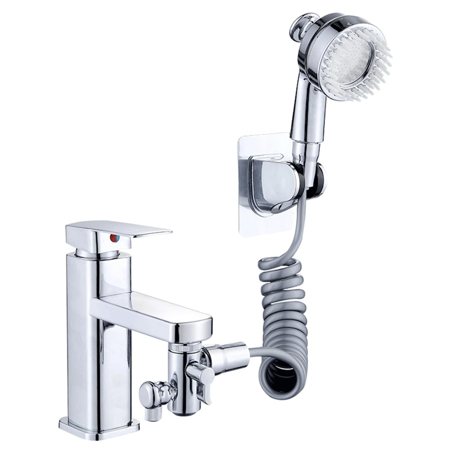 White Smoke Sink Faucet Sprayer Attachment,Salon Shampoo Bowl Spray Head Side Control Button Pedicure Chair Sprayer Shower Head Adjustable Handheld Shower Head Salon & Spa Chairs Sprayer Head with Meridian brush