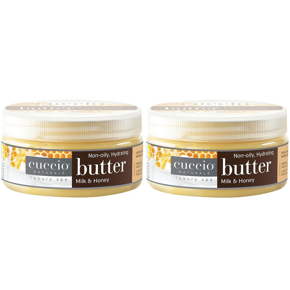 White Smoke Cuccio Naturale Butter Blend Hydrating Treatment for Hands, Feet & Body – Milk & Honey – Non-Greasy, 24-Hour Moisturization – 8 oz (Pack of 2)