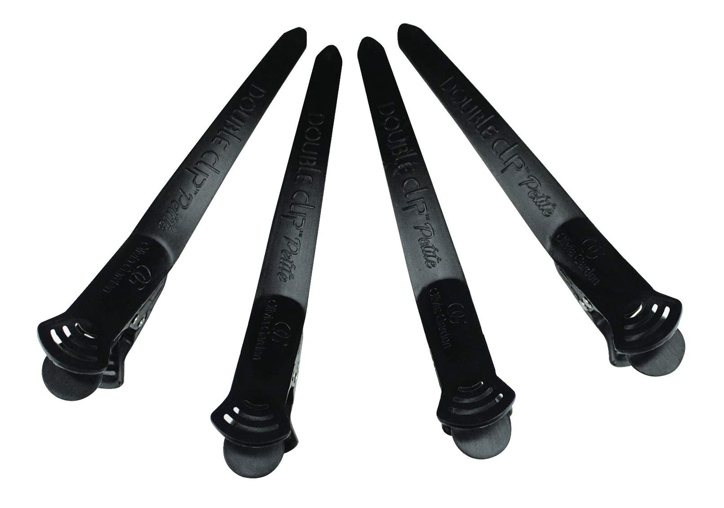 White Smoke Olivia Garden 2-in-1 sectioning Double Clip - 4 Clips (Petite Black) DC-3