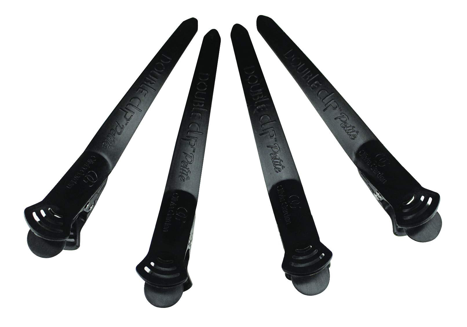 White Smoke Olivia Garden 2-in-1 sectioning Double Clip - 4 Clips (Petite Black) DC-3
