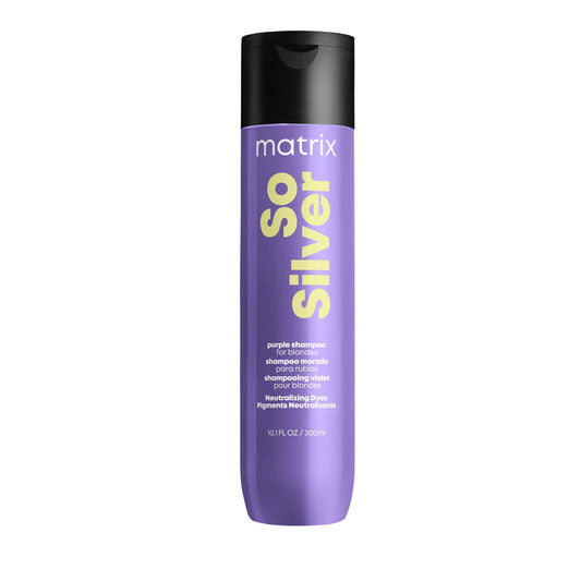 Dark Slate Blue Matrix So Silver Purple Shampoo - Neutralizes Yellow Tones, Color Depositing, Brightening & Toning, Strengthens and Adds Shine, For Color Treated, Blonde, White and Platinum Hair, Vegan, 10.1 Fl Oz