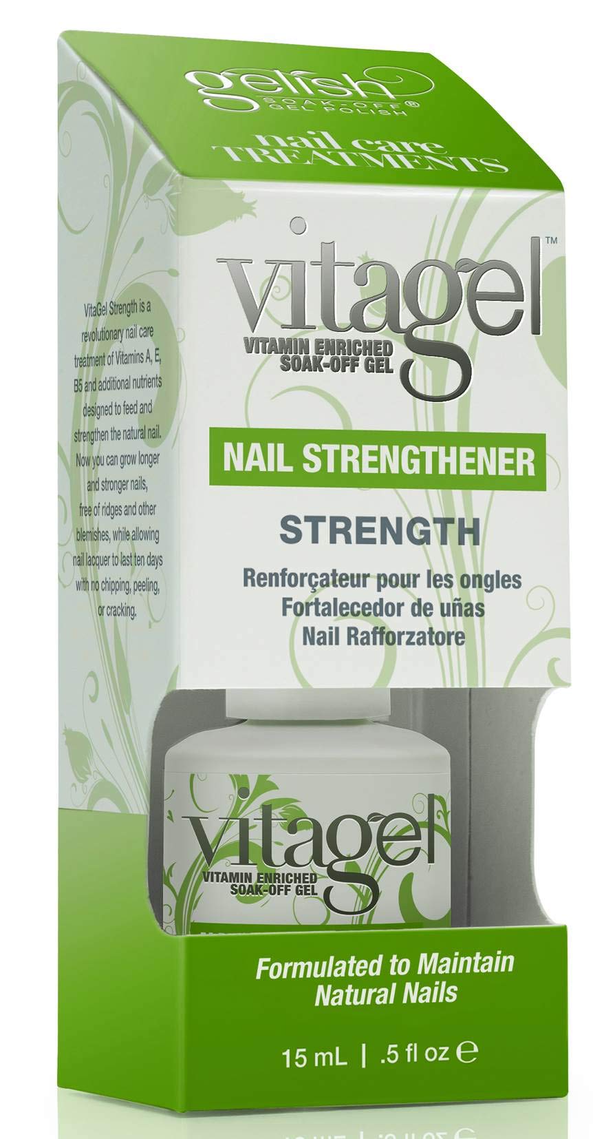 Gray NEW Gelish Gel LED Nail Polish Vitagel Brush Strengthener and Recovery 2 Pack