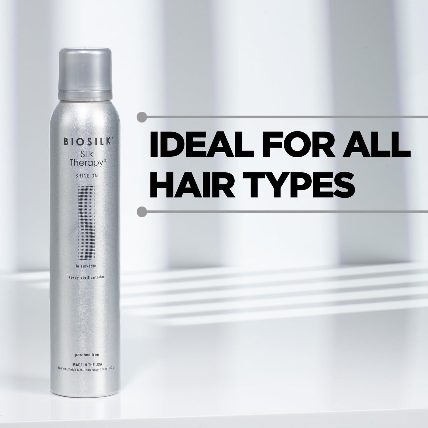 Lavender BioSilk Silk Therapy Shine On, Hairspray For Controlling Frizz & Providing Brilliant Shine, Sulfate, Paraben, & Cruelty-Free, 5.3 Oz
