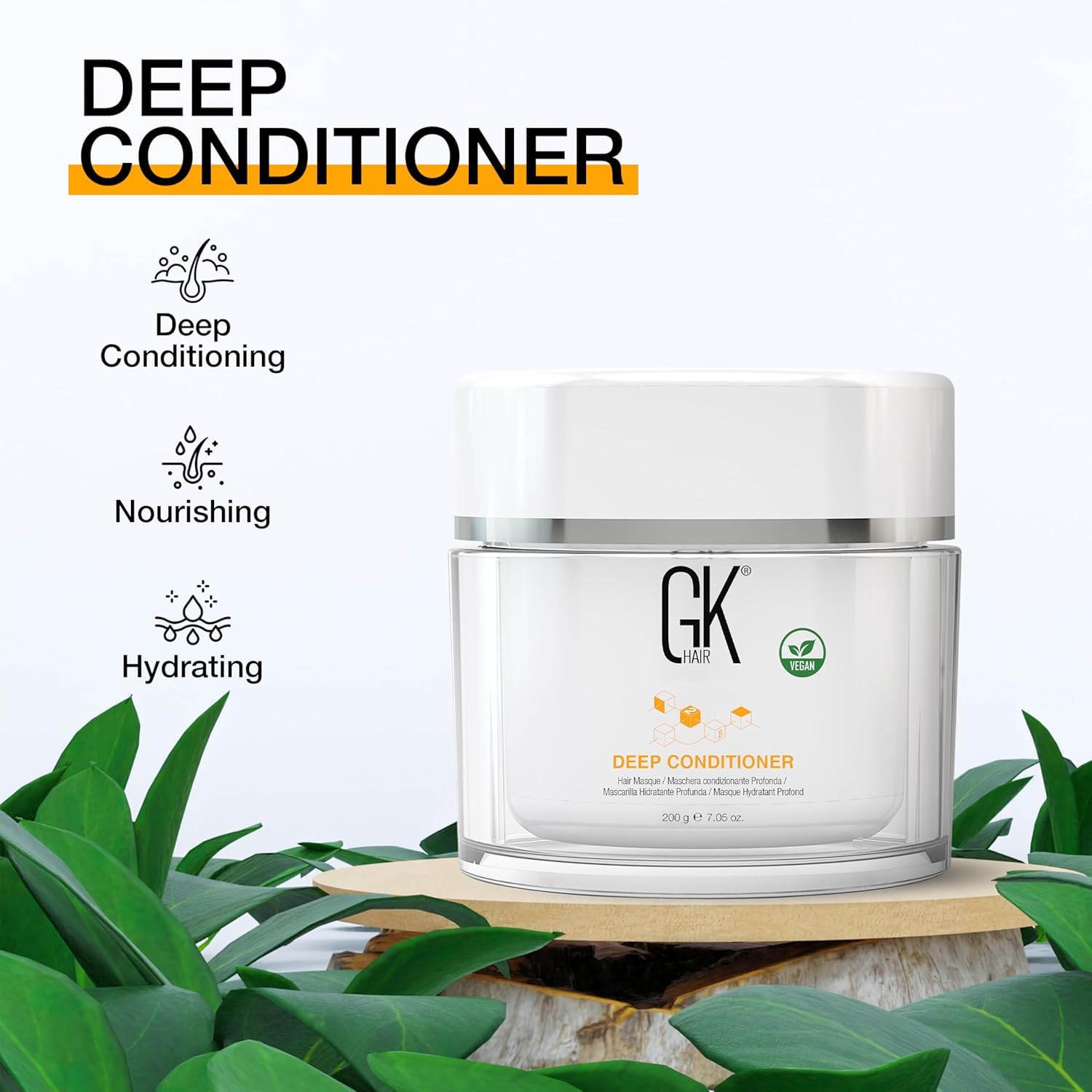 White Smoke GK HAIR Complete Hair Care Solution: Intense Hydration and Repair for Dry, Damaged, and Color-Treated Hair