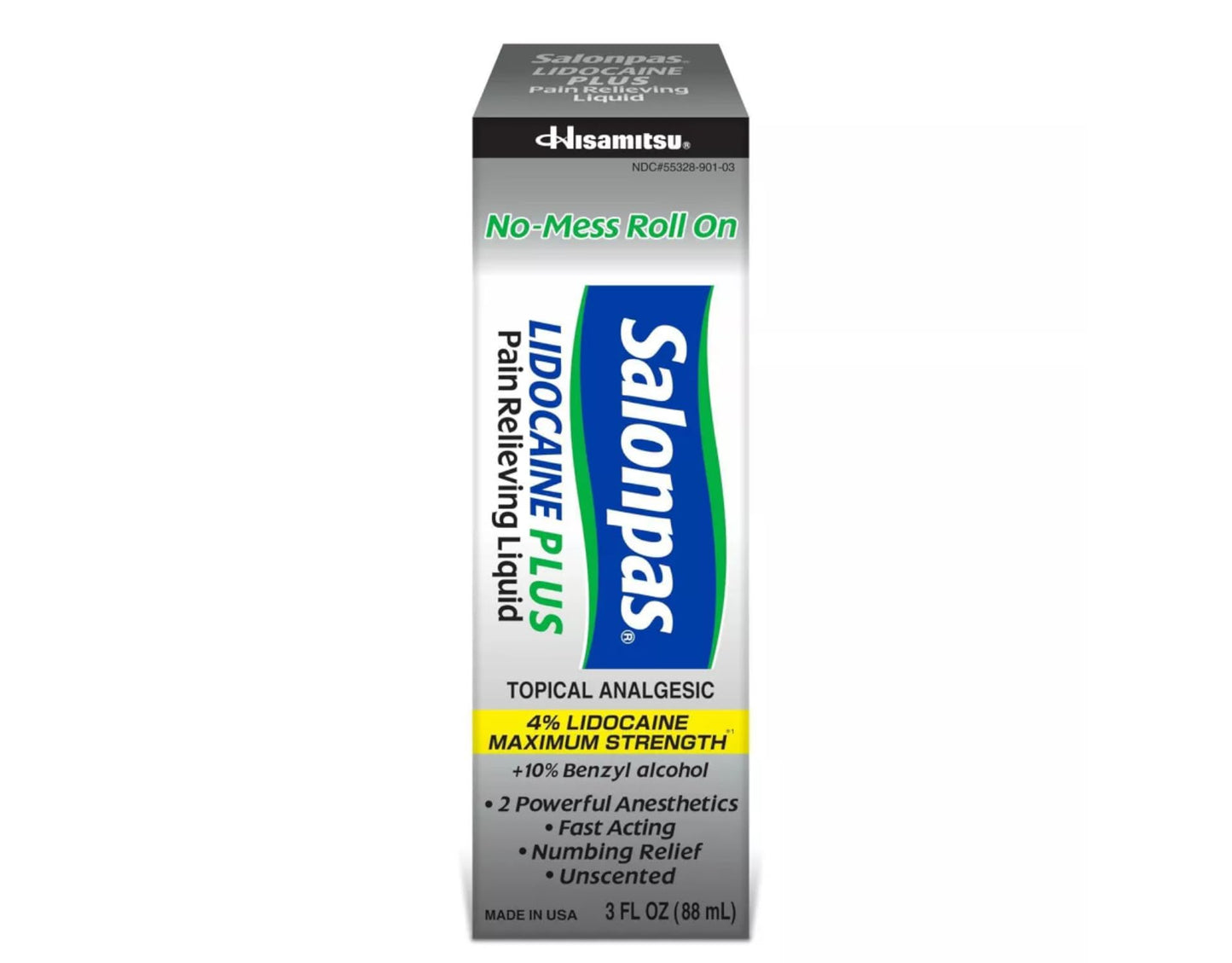White Smoke Salonpas LIDOCAINE Plus Pain Relieving Liquid (Pack of 2)
