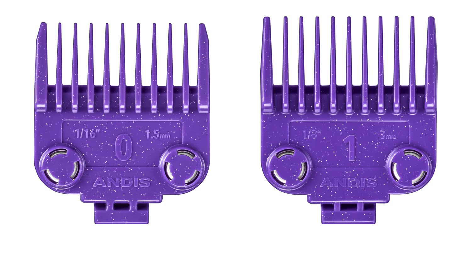 White Smoke Andis 561002 OG Master Dual Magnet Attachment Clipper Guard Set, 2-Pack, Purple