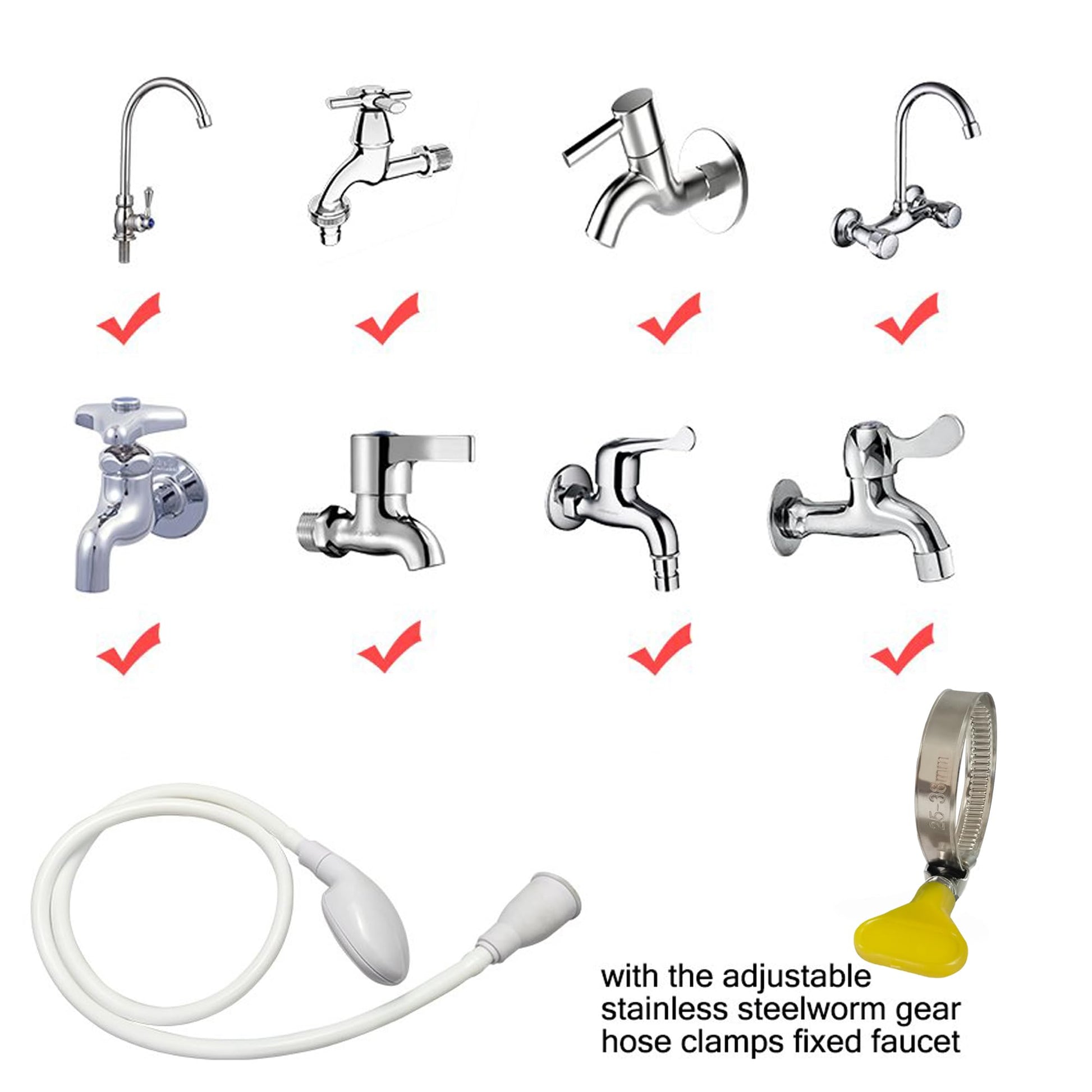 White Smoke U-BCOO Sink Spray Rubber Hose Portable Shampoo Sprayer (1M hose)