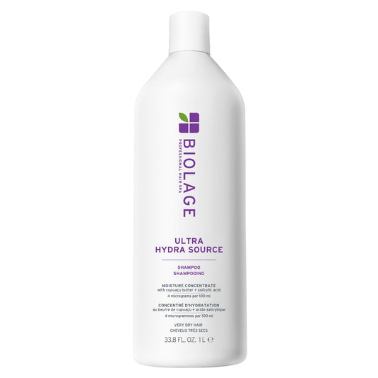 White Smoke Biolage Ultra Hydra Source Shampoo - Deeply Moisturizes Very Dry Hair, For Thick, Coarse Hair, Infused with Micro-dosed with Cupuaçu Butter & Salicylic Acid