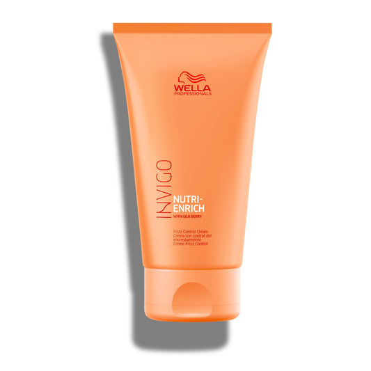 White Smoke Wella Professionals Invigo Nutri-Enrich Frizz Control Cream with Goji Berry | For Dry or Stressed Hair | Deep Nourishment, Smoothness & Anti-Frizz Styling Cream | 5.07 oz