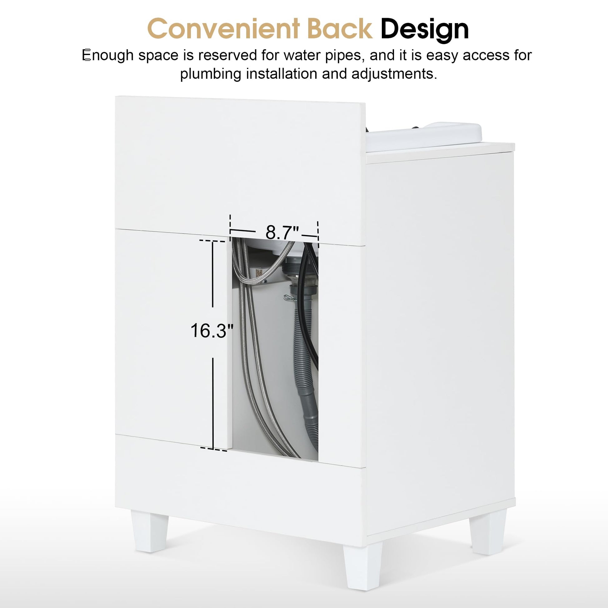 Lavender BarberPub Barber Storage Shampoo Station, Spa Textured Embossed Cabinet with Shampoo Bowl & Drawers, Hair Salon Sink Backwash Equipment 7131 (All White)