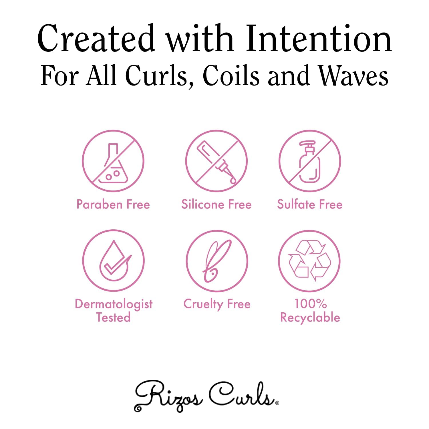 White Smoke Rizos Curls Curl Defining Cream for Wavy, Curly, Coily Hair – Frizz Control, Defines, Softens, Moisturizes, Adds Shine for 1a–4c Hair Types – Sulfate & Paraben