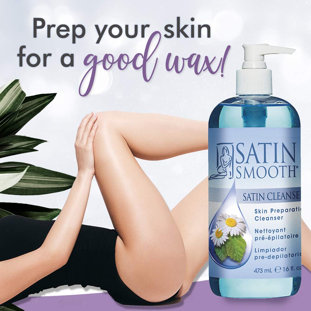 White Smoke SATIN SMOOTH Pre Wax Cleanser - Antiseptic Formula for Pre Wax Hair Removal Skin Prep, Deep Cleansing & Irritation-Free Waxing, AfterWax Care, 16 oz