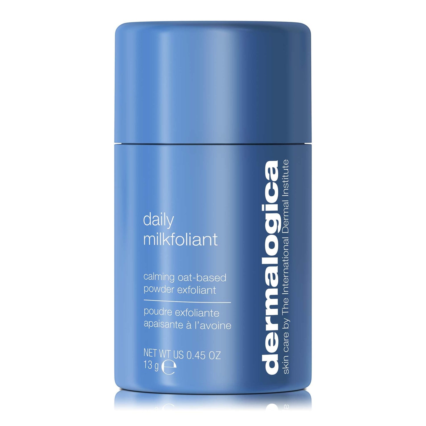 Cornflower Blue Dermalogica Daily Milkfoliant, Face Exfoliator, Powder Scrub Exfoliant with AHA and BHA - Calming, Polishing and Hydrating Skin, Oat-Based, Vegan Product, Travel Size, 0.45 oz