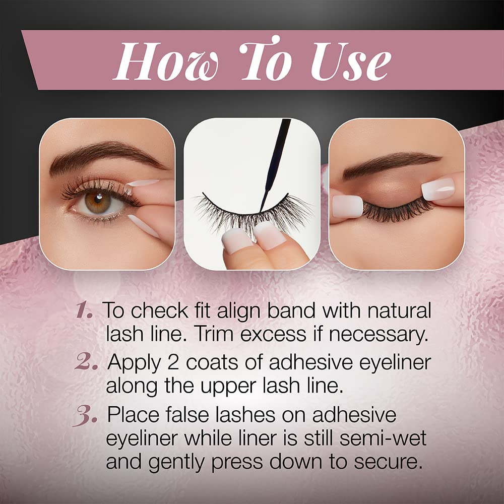 Light Gray Ardell Lash Contour 371 Outer Volume Dramatic Eye-Elongating Effect with Duo Line It Lash It Adhesive Black, 2 Pairs
