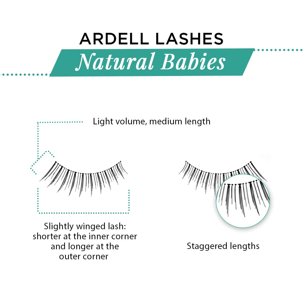 White Smoke Ardell False Eyelashes, Babies - Lightweight, Natural Look Strip Lashes with Invisiband for Everyday Wear, 4 Pack
