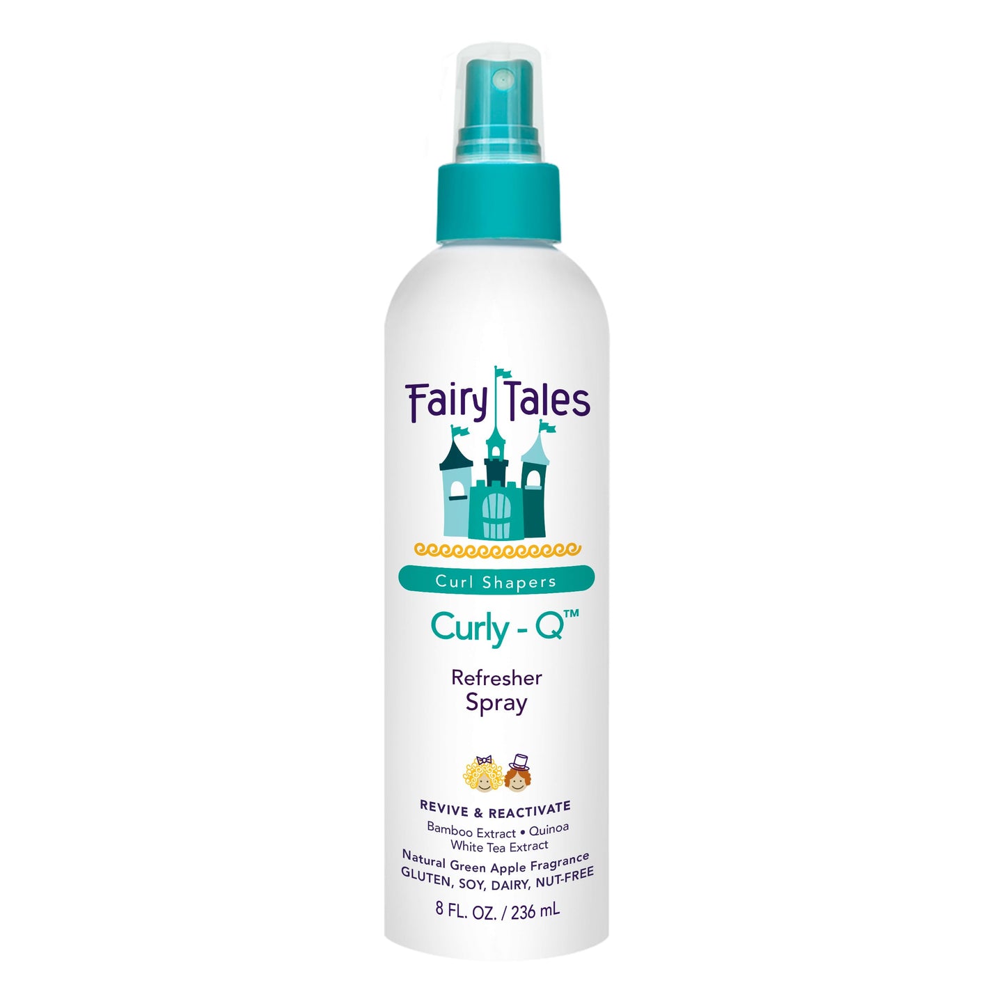 White Smoke Fairy Tales Curly-Q Curl Refresher for Kids - Lightweight Spray to Define Curls, Add Bounce and Reduce Frizz - 8oz