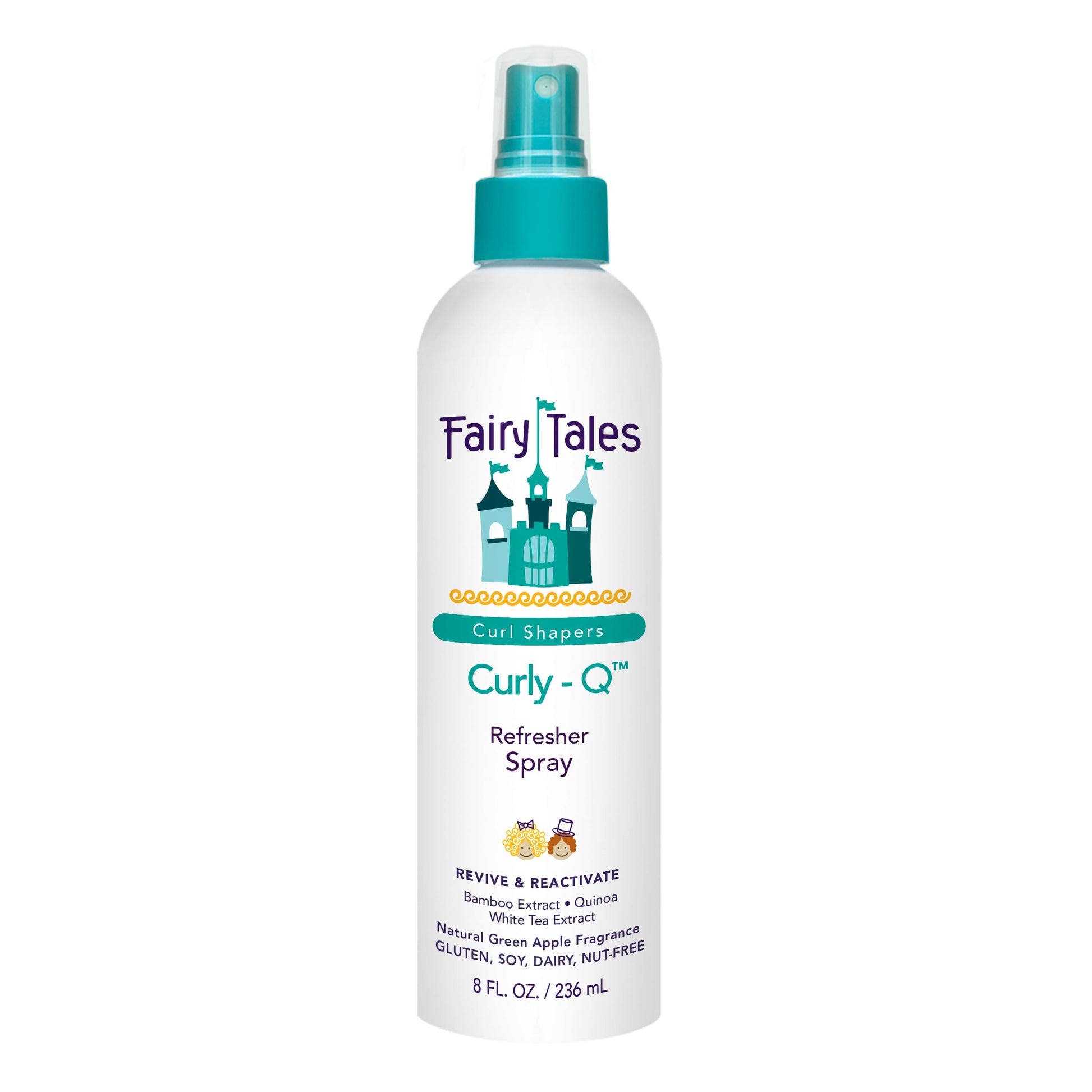 White Smoke Fairy Tales Curly-Q Curl Refresher for Kids - Lightweight Spray to Define Curls, Add Bounce and Reduce Frizz - 8oz