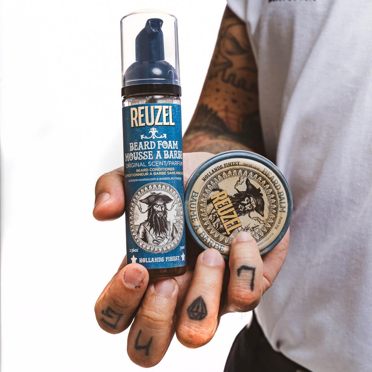 White Smoke Reuzel Beard Balm, Deep Wood Scented, 1.3 oz