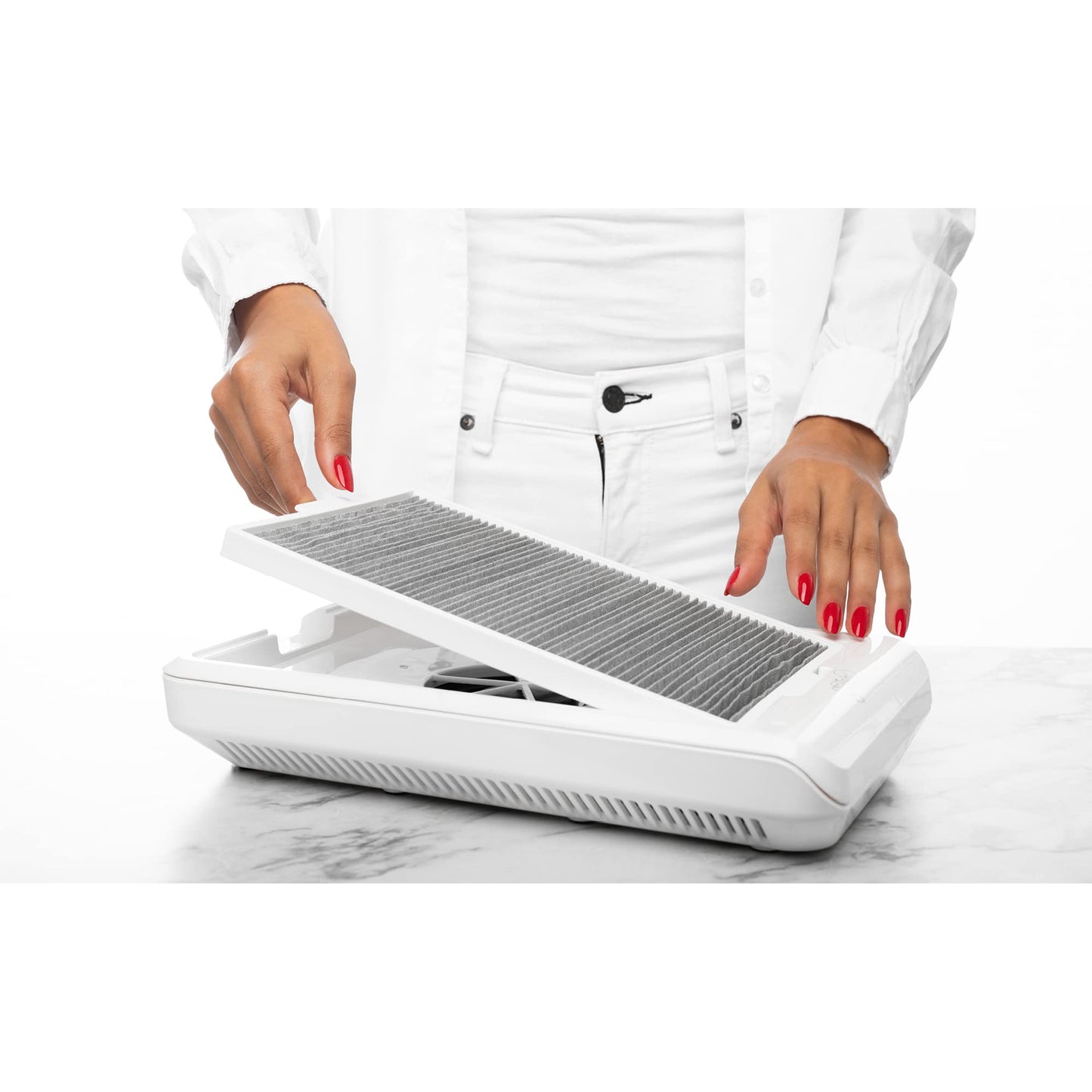 White Smoke Gelish Vortex Dust Collector - Nail Dust Collector, Nail Tech Essential, Portable, Powerful, Efficient, and Rechargeable System for Salon & Home Use.