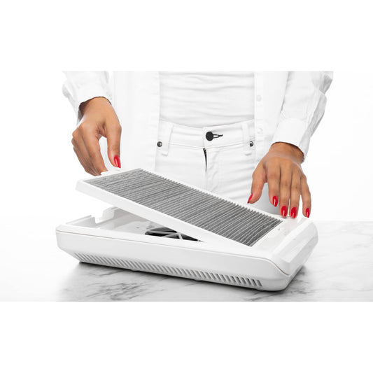 White Smoke Gelish Vortex Dust Collector - Nail Dust Collector, Nail Tech Essential, Portable, Powerful, Efficient, and Rechargeable System for Salon & Home Use.