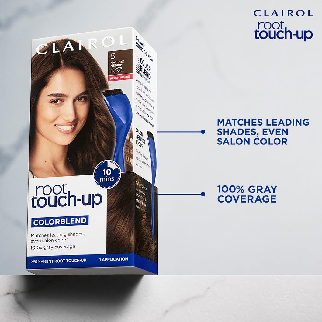 Lavender Clairol Root Touch-Up by Nice'n Easy Permanent Hair Dye, 6 Light Brown Hair Color| 100% Gray Coverage | Easy Brush Application | Matches Professional Salon Shades | Pack of 2