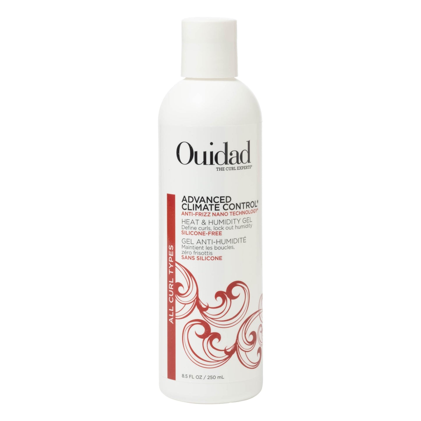 White Smoke Ouidad Advanced Climate Control Heat & Humidity Gel - 8.5 fl oz, Anti-Frizz Nano Technology, Locks Out Humidity, Crunch-Free Styling Gel for Curly Hair, For All Curl Types