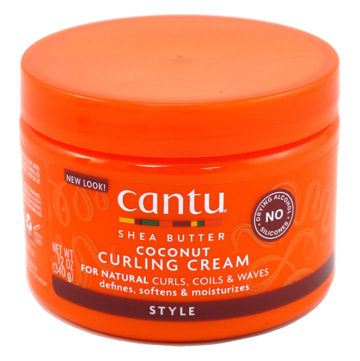 Orange Red Cantu Natural Hair Coconut Curling Cream 12 Ounce Jar (354ml) (3 Pack)