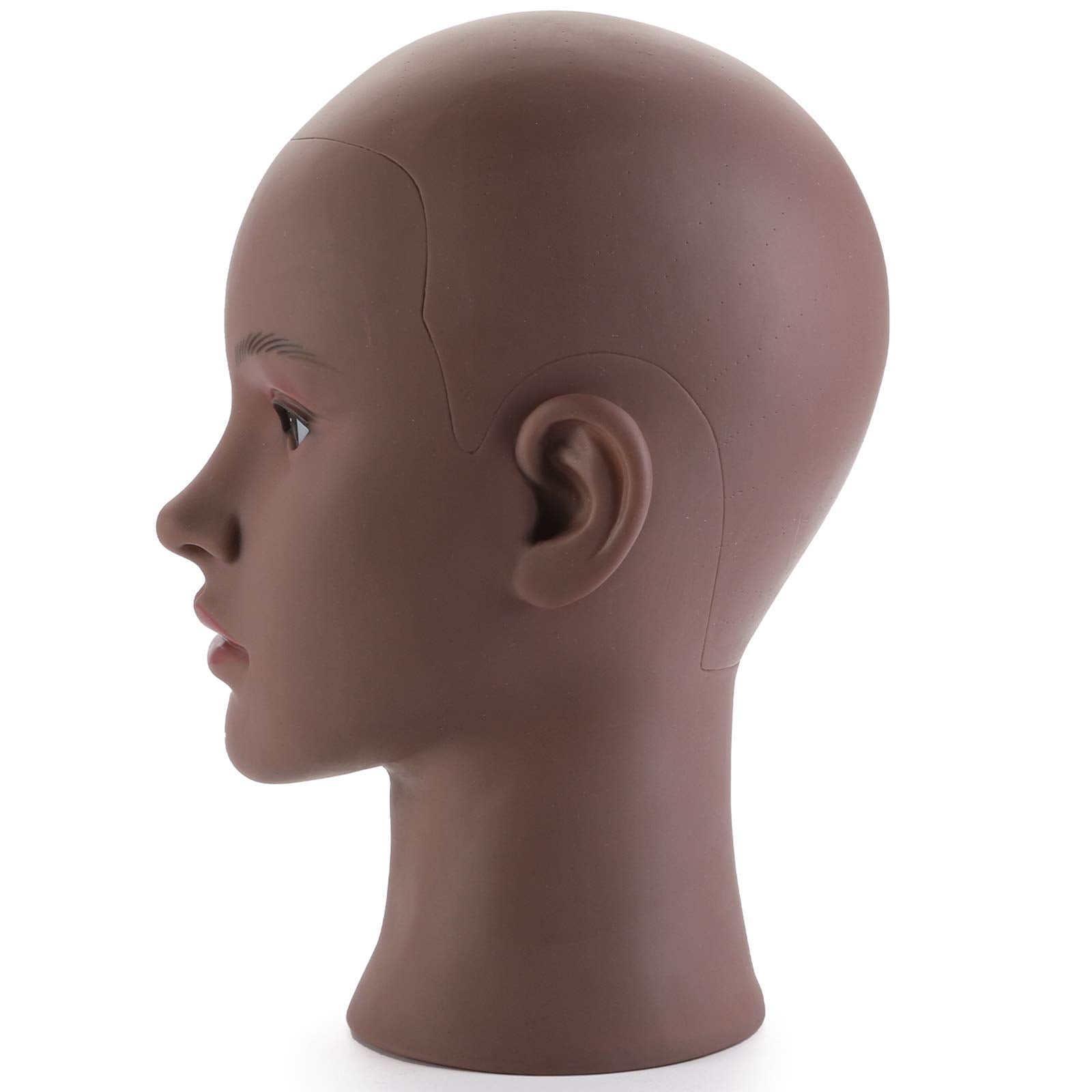White Smoke Hedume Afro American Mannequin Head with Clamp, Bald Manikin head, Mannequin Head for Wigs, Hat, Glasses Display