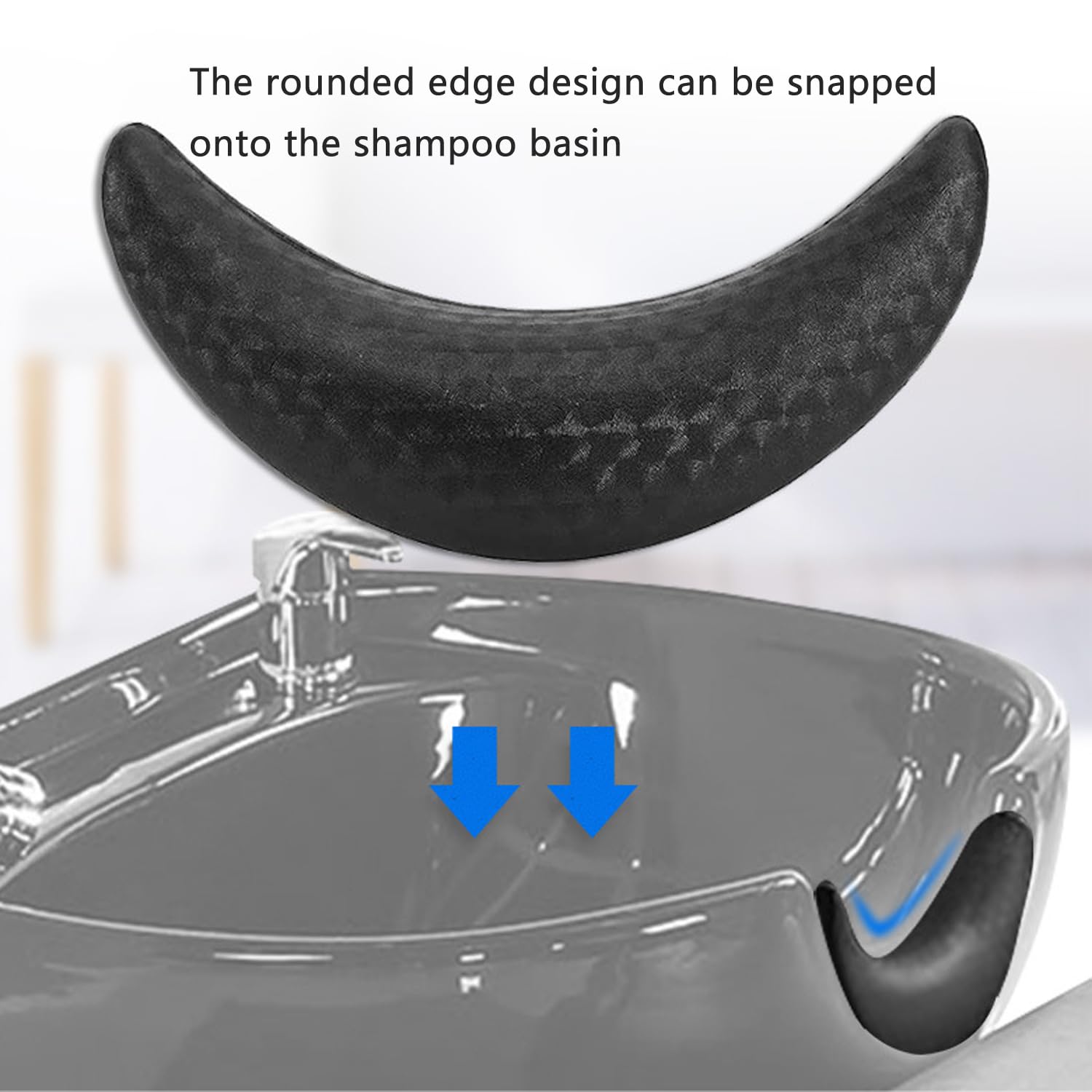 Dim Gray UtySty Shampoo Bowl Neck Rest Cushion Shampoo Basin Rubber Elastic Pad Pain Relief Pillow Edge Protector for Hair Wash Basin Hairdressing Salon Sink Bedridden Hair Washing Tray Head Spa Machine