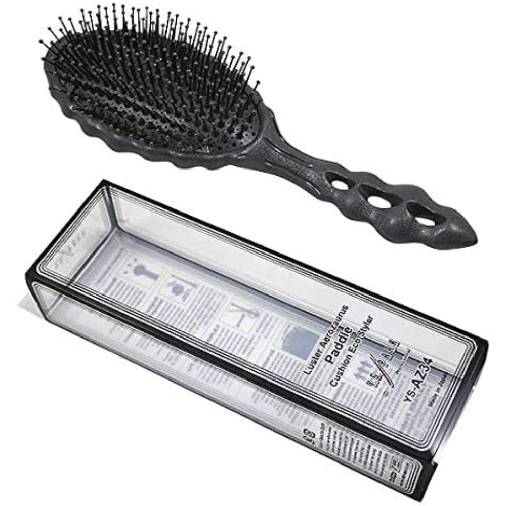 White Smoke Y.S. Park Luster Aerozaurus Paddle Cushion Eco Styler Hair Brush, Black, 0.13 kg