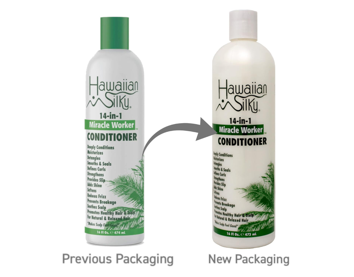 White Smoke Hawaiian Silky Miracle Worker 14-In-1 Conditioner 16 Ounce (474ml) (Pack of 2)