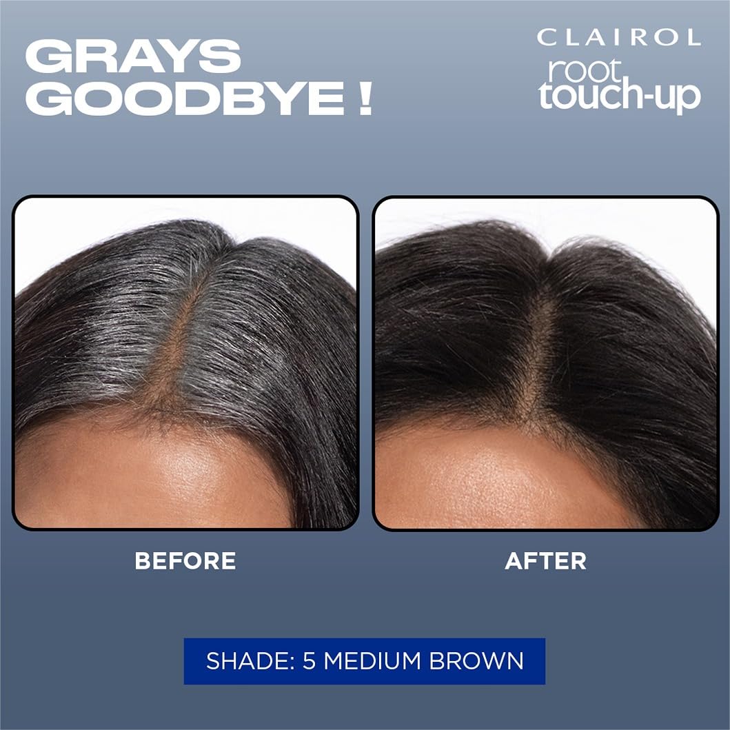 Dark Slate Blue Clairol Root Touch-Up by Nice'n Easy Permanent Hair Dye, 6R Light Auburn/Reddish Brown Hair Color, Pack of 2
