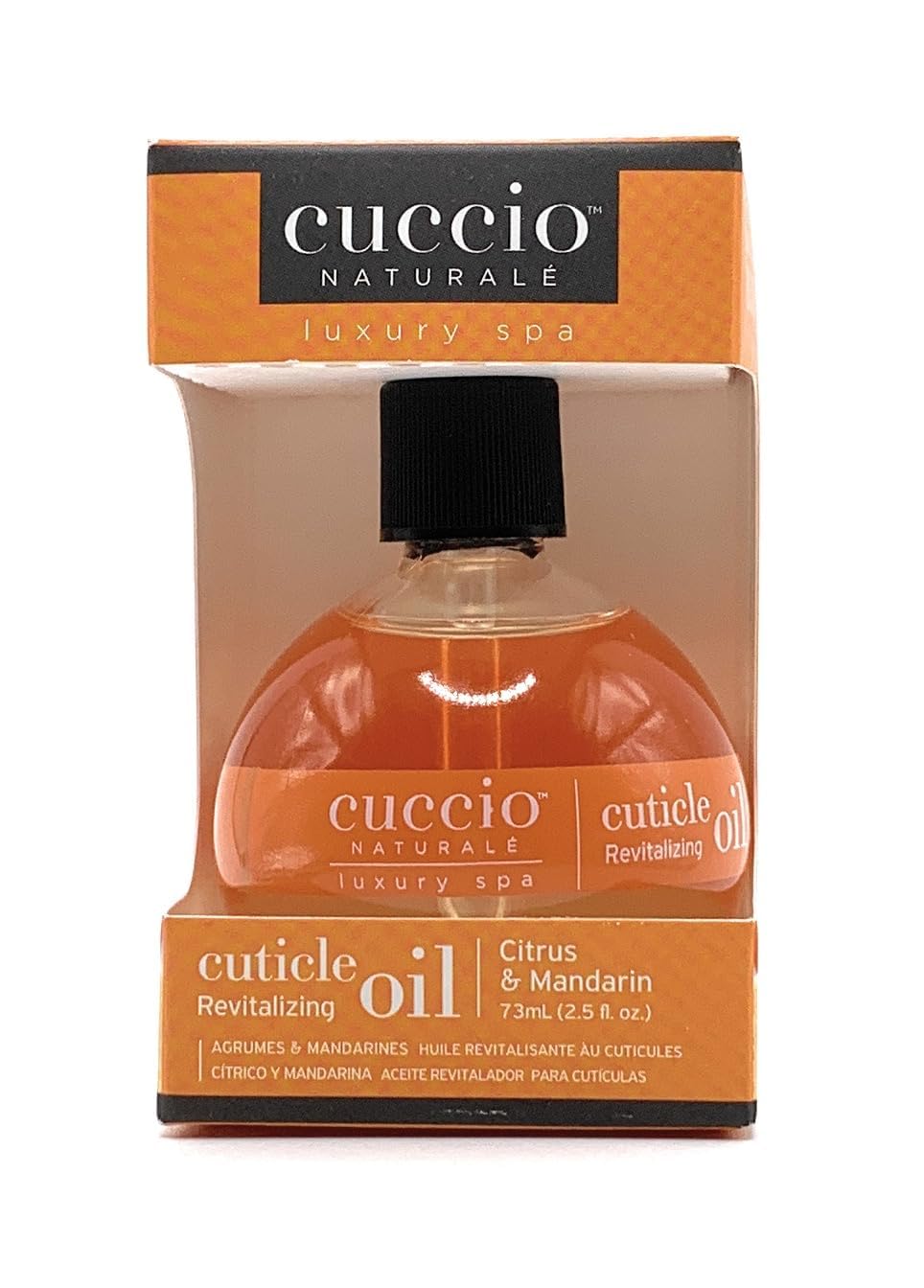 Chocolate Cuccio Naturale Citrus & Mandarin Revitalizing Cuticle Oil, Lightweight Fast-Absorbing Hydrating Nail & Cuticle Conditioner, Cold-Pressed Oils + Vitamin E, 2.30 Fl Oz