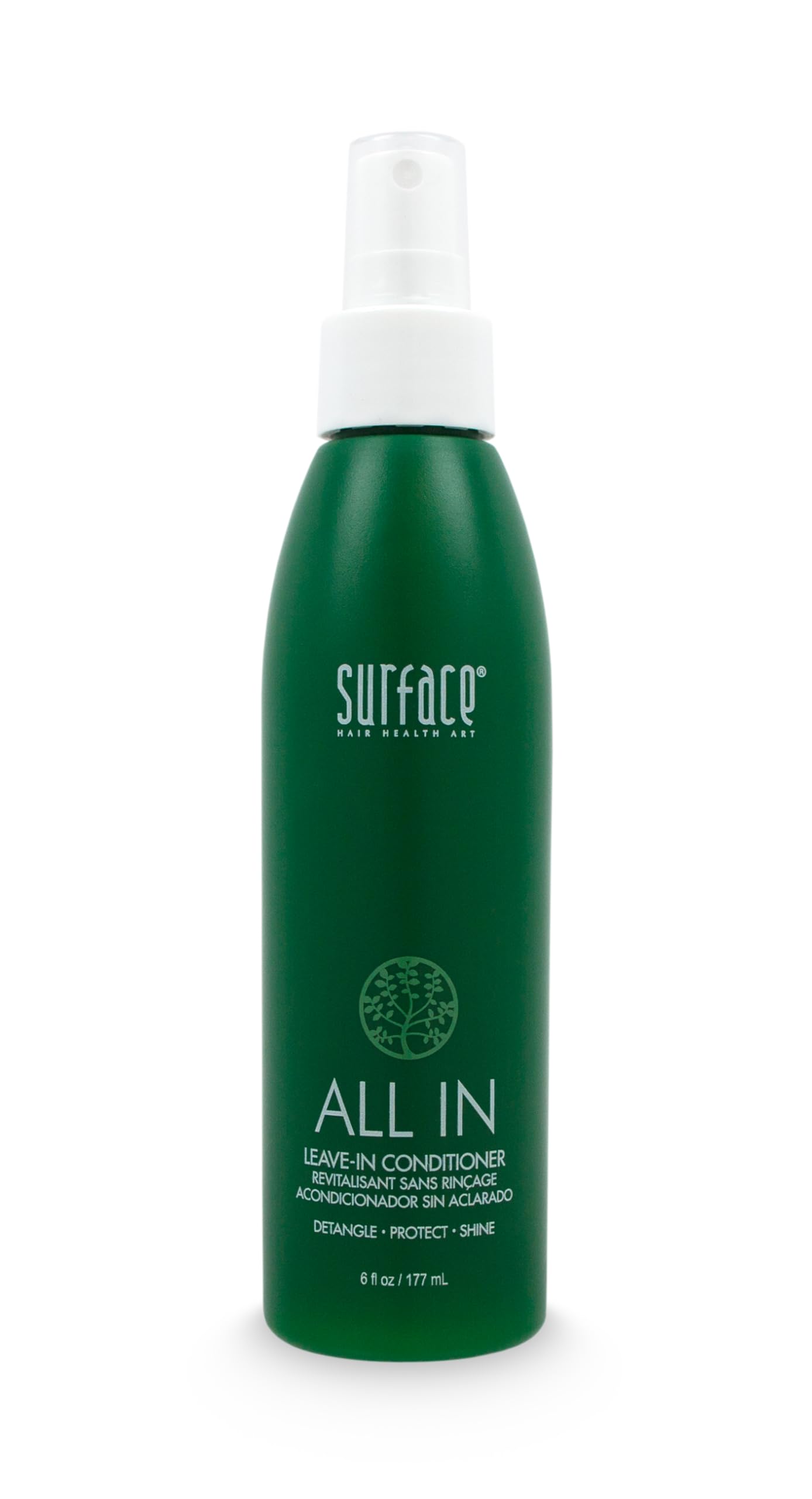 Dark Green SURFACE Hair ALL IN Leave In Conditioner - Detangles, Controls Frizz & Strengthens for All Hair Types- 6 fl oz
