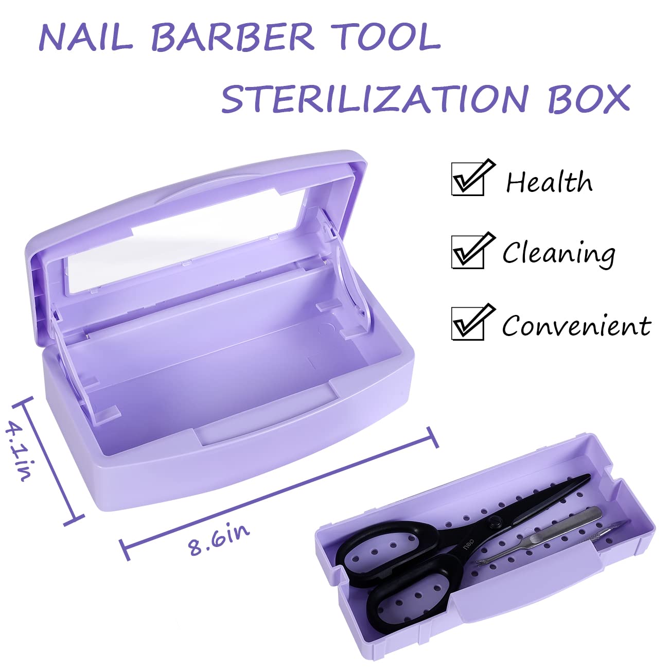 White Smoke Gusnilo Nail Tool Sterilizer Box Disinfectant Jar Plastic Disinfectant Container Suitable for Nail Tools Hair Salons Beauty Centers and Manicure and Nail Equipment(Purple)