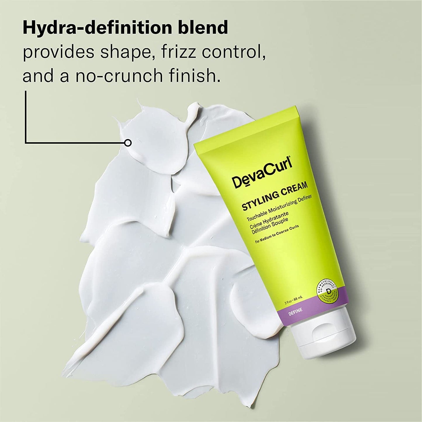 Light Gray DevaCurl Styling Cream Touchable Moisturizing Definer, 3 fl. oz