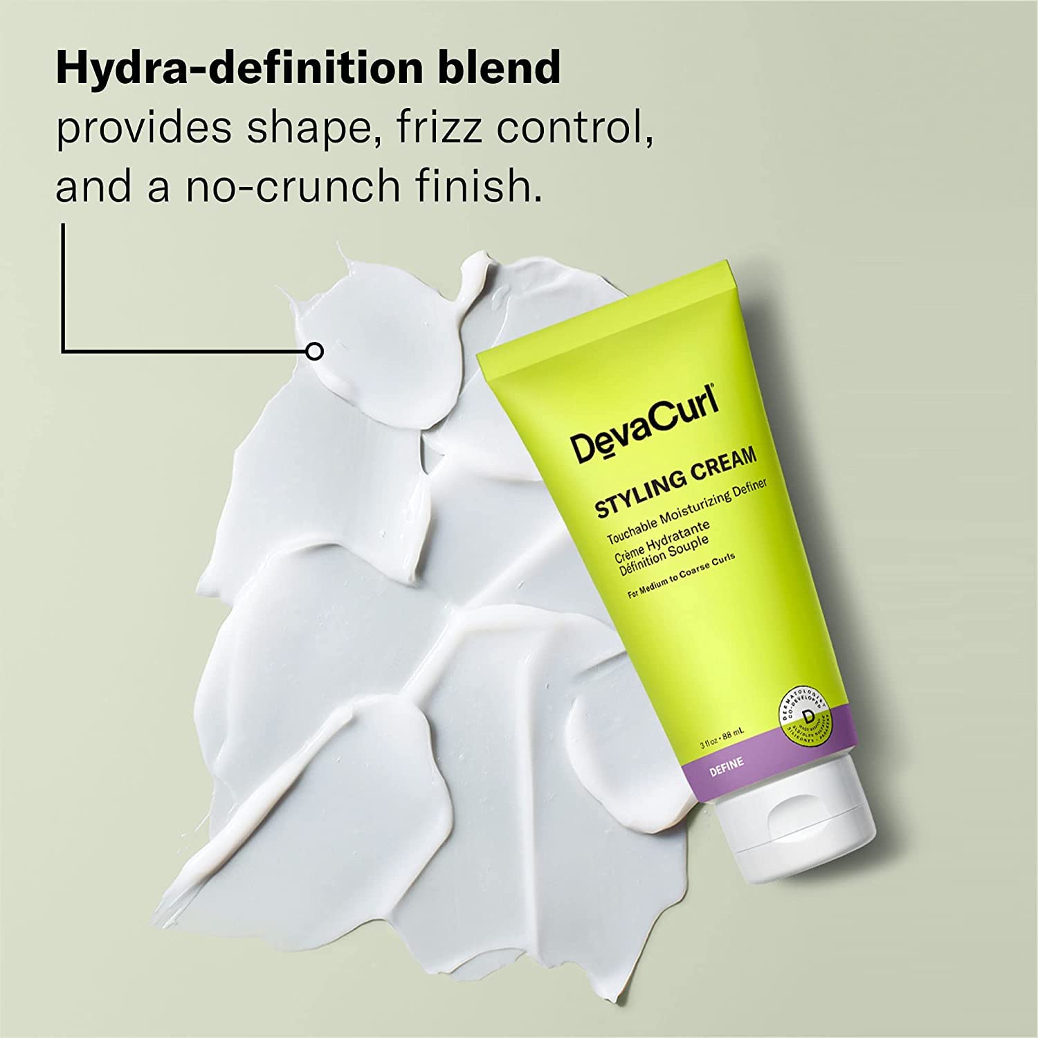 Light Gray DevaCurl Styling Cream Touchable Moisturizing Definer, 3 fl. oz